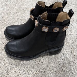 Steve Madden Black Ankle Boots with Jewel Details